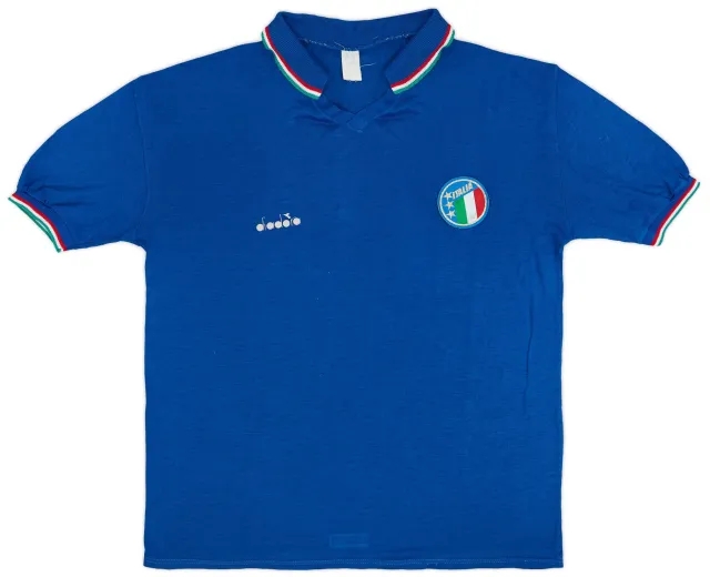 Diadora 1986-90 Italy Home Shirt - 5/10 - (XL)