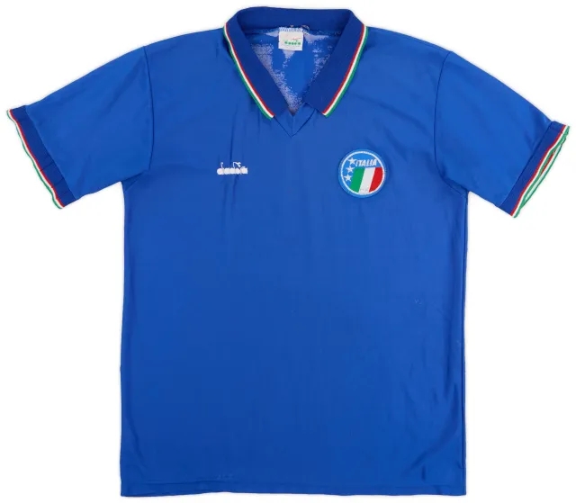 Diadora 1986-90 Italy Home Shirt - 4/10 - (XL.Boys)