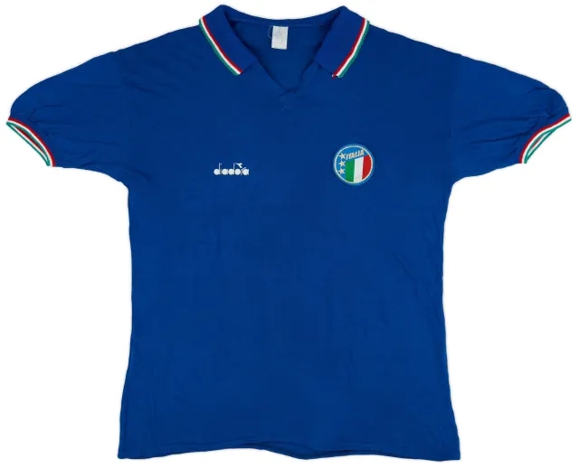 Diadora 1986-90 Italy Home Shirt - 7/10 - (L)