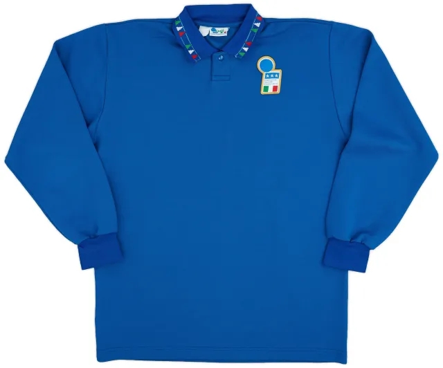 Diadora 1992-93 Italy Home L/S Shirt - 8/10 - (XL)