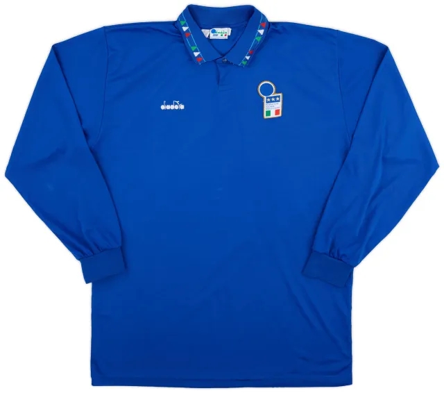 Diadora 1992-93 Italy Home L/S Shirt - 8/10 - (XL)