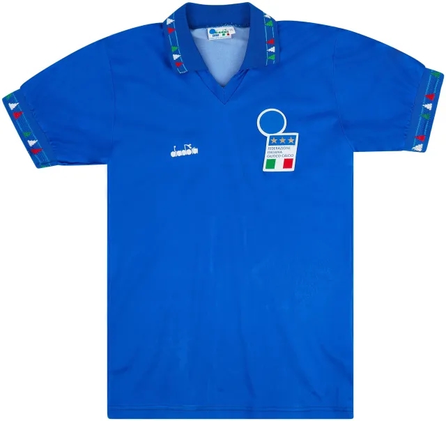 Diadora 1992-93 Italy Home Shirt - 6/10 - (XL)