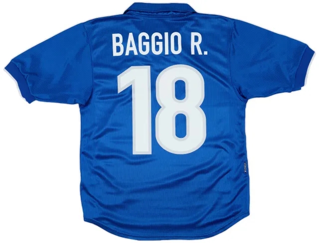 Nike 1997-98 Italy Home Shirt Baggio R. #18 - 7/10 - (S)