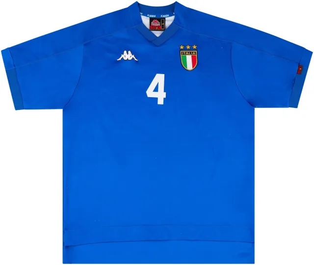 Kappa 2000 Italy U-18 Match Worn Home Shirt #4 (v England)