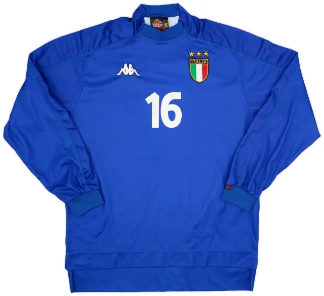 Kappa 1998-99 Italy Home L/S Shirt #16 - 6/10 - (M)