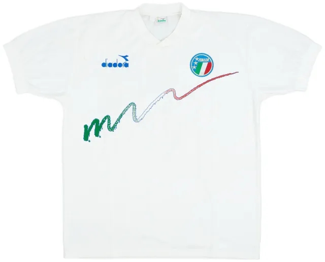1990-91 Italy Diadora Training Shirt - 8/10 - (XL)