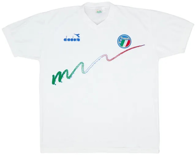 1990-91 Italy Diadora Training Shirt - 9/10 - (XL)
