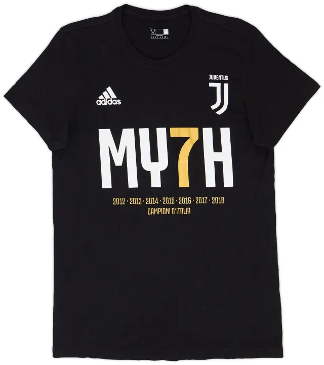 adidas 2018-2019 Juventus addidas Campioni D'Italia Cotton Tee - 8/10 - (M)