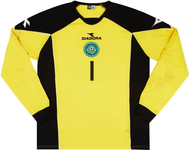 Diadora 2005 Kazakhstan Match Worn GK Shirt #1 (Bayzhanov) v Denmark