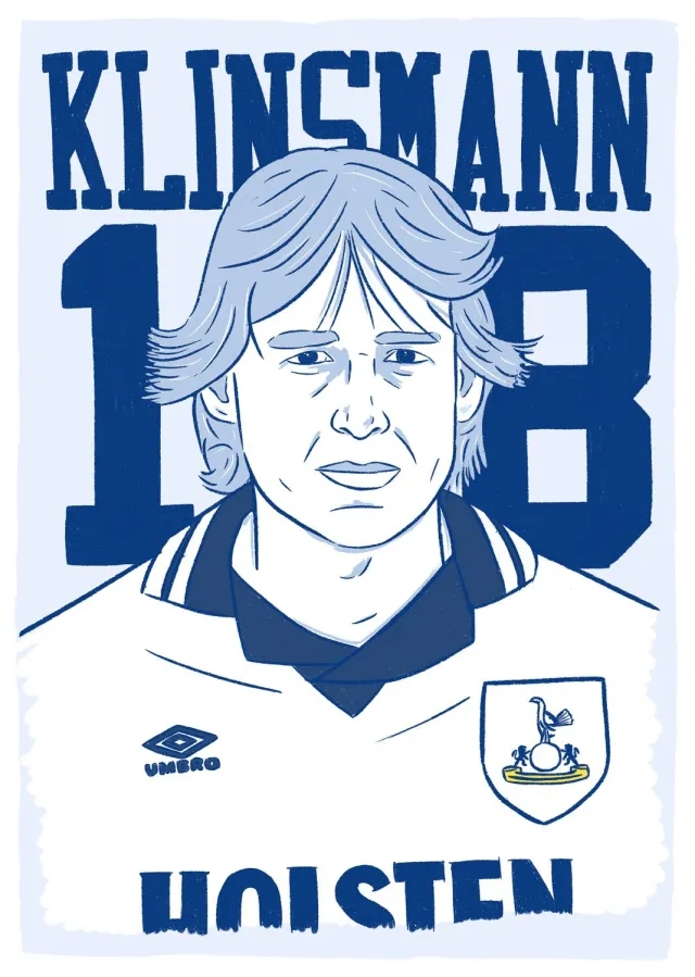 Accessories 1994-95 Tottenham Klinsmann #18 Premier League Icons Poster/Print