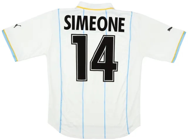 Puma 2001-02 Lazio European Home Shirt Simeone #14 - 5/10 - (M)