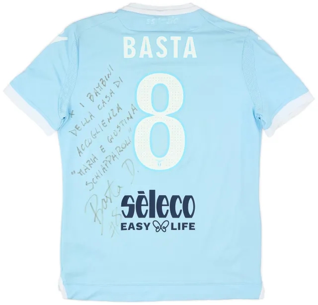Macron 2017-18 Lazio Match Issue Signed Home Shirt Basta #8