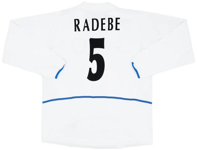Nike 2002-03 Leeds United Home L/S Shirt Radebe #5 - 9/10 - (XL)