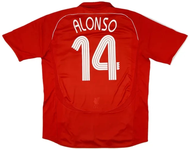 adidas 2006-08 Liverpool Home Shirt Alonso #14 - 5/10 - (XL)
