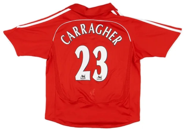 adidas 2006-08 Liverpool Home Shirt Carragher #23 - 9/10 - (S.Boys)