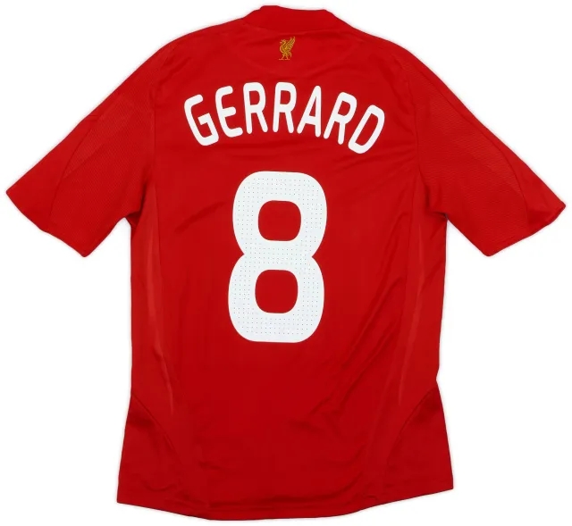 adidas 2008-10 Liverpool Home Shirt Gerrard #8 - 6/10 - (S)