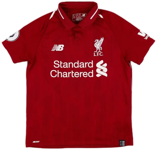 NewBalance 2018-19 Liverpool Home Shirt - 6/10 - (M.Boys)