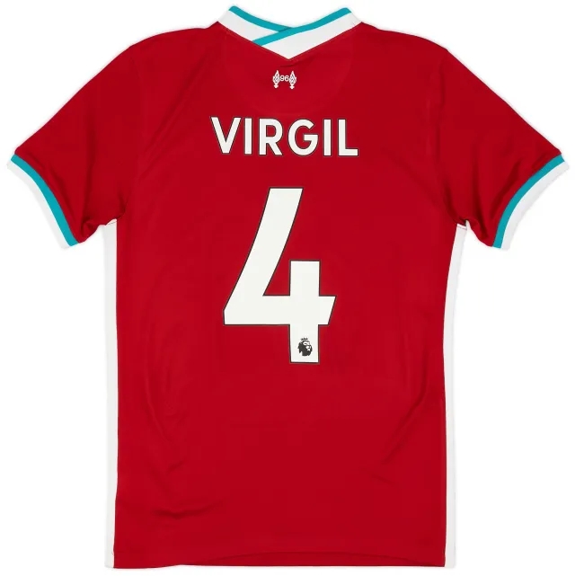 Nike 2020-21 Liverpool Home Shirt Virgil #4 - 6/10 - (S)