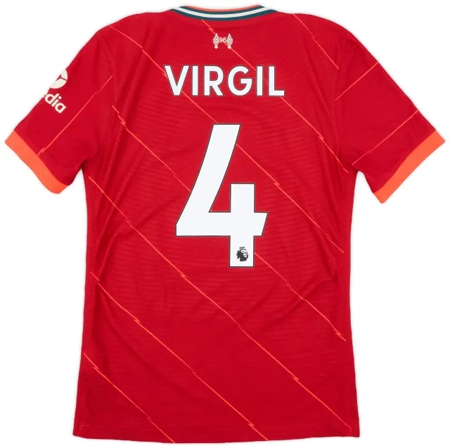 Nike 2021-22 Liverpool Authentic Home Shirt Virgil #4 - 9/10 - (S)