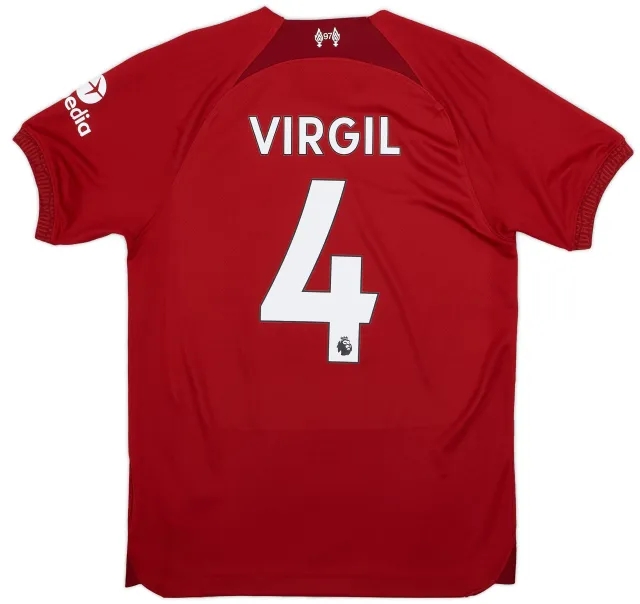 Nike 2022-23 Liverpool Home Shirt Virgil #4 - 9/10 - (S)