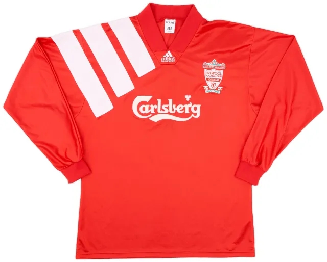 adidas 1992-93 Liverpool Player Issue Centenary Home L/S Shirt - 9/10 - (L/XL)