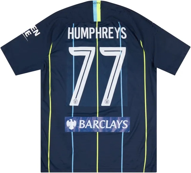 Nike 2018-19 Manchester City Match Issue ICC Away Shirt Humphreys #77