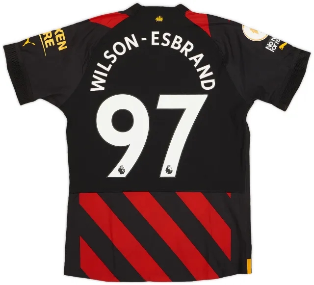 Puma 2022-23 Manchester City Match Issue Away Shirt Wilson-Esbrand #97