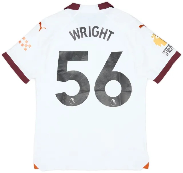Puma 2023-24 Manchester City Match Issue Away Shirt Wright #56