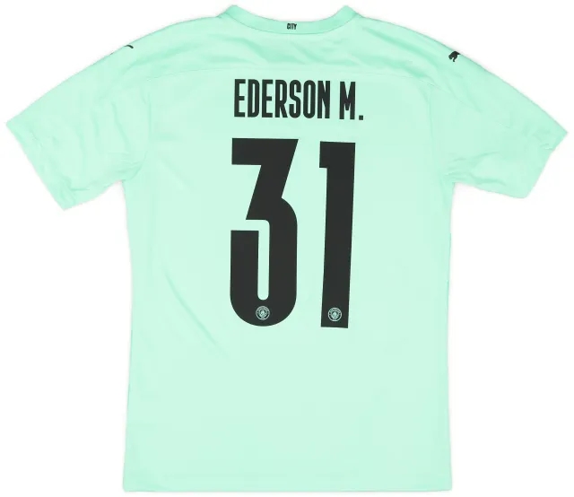 Puma 2020-21 Manchester City Player Issue GK Shirt Ederson #31 (M)