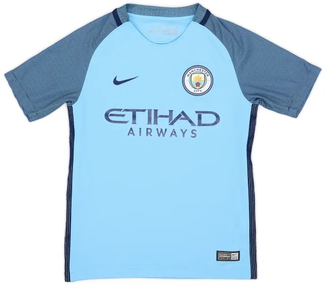 Nike 2016-17 Manchester City Home Shirt - 9/10 - (S.Boys)