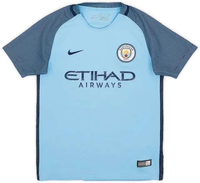 Nike 2016-17 Manchester City Home Shirt - 7/10 - (M.Boys)