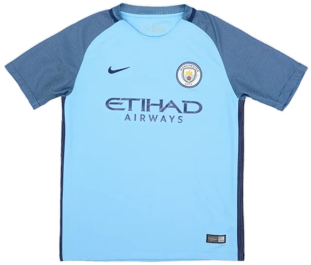 Nike 2016-17 Manchester City Home Shirt - 7/10 - (L.Boys)