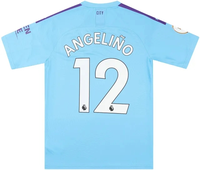 Puma 2019-20 Manchester City Match Issue Home Shirt Angelino #12