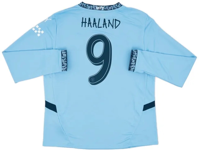 Puma 2024-25 Manchester City Home L/S Shirt Haaland #9 - 9/10 - (XL)