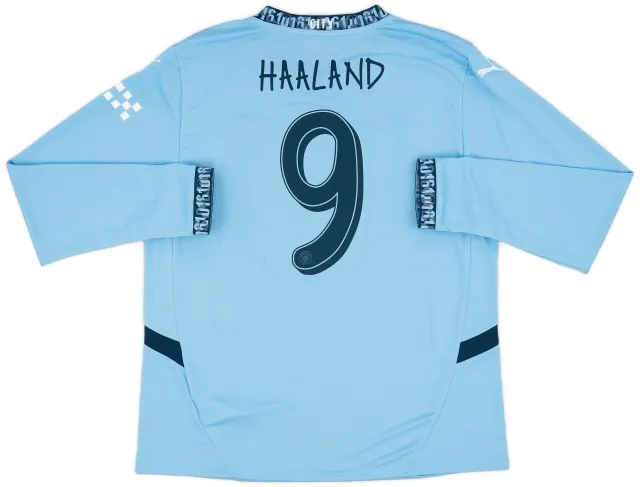 Puma 2024-25 Manchester City Home L/S Shirt Haaland #9 - 10/10 - (XL)