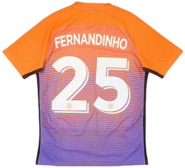 Nike 2016-17 Manchester City Authentic Third Shirt Fernandinho #25 - 8/10 - (M)