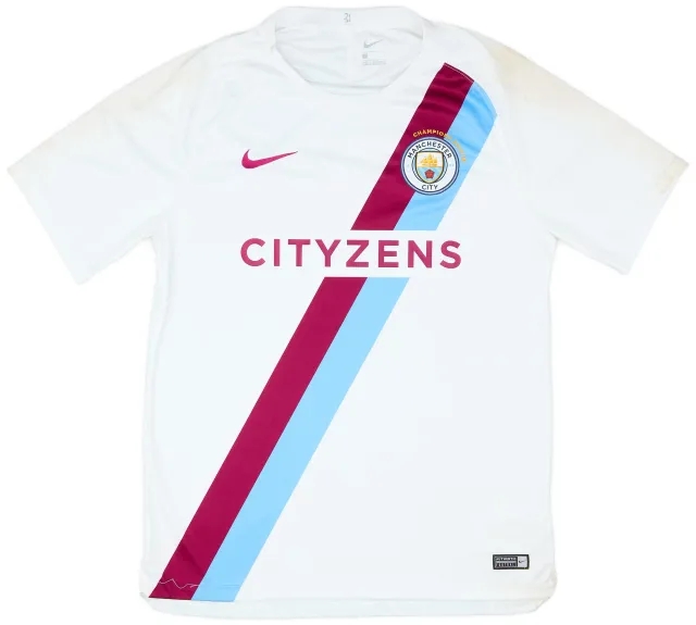 Nike 2017-18 Manchester City Player Worn 'Champions' Pre-Match Shirt #31 (Ederson)