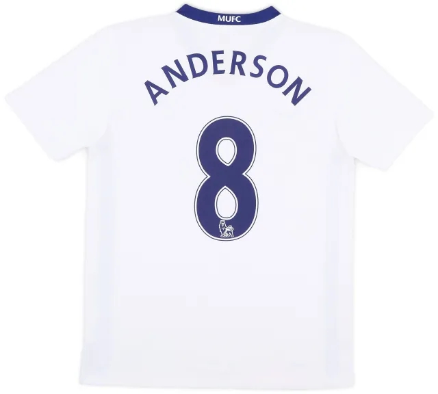 Nike 2008-10 Manchester United Away Shirt Anderson #8 - 9/10 - (XL.Boys)