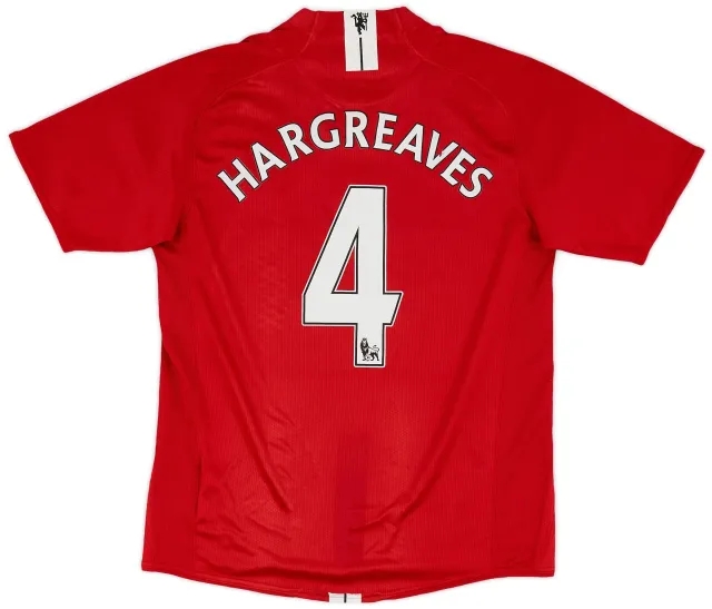 Nike 2007-09 Manchester United Home Shirt Hargreaves #4 - 5/10 - (M)