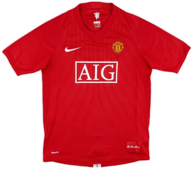 Nike 2007-09 Manchester United Home Shirt - 9/10 - (XL.Boys)