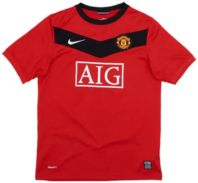 Nike 2009-10 Manchester United Home Shirt - 7/10 - (L.Boys)