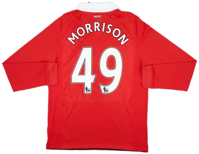 Nike 2010-11 Manchester United Home L/S Shirt Morrison #49 (L)