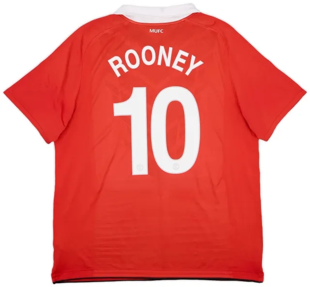 Nike 2010-11 Manchester United Home Shirt Rooney #10 - 5/10 - (XL)