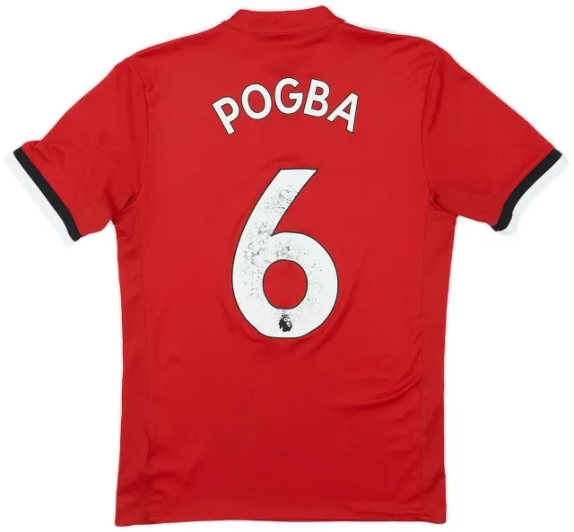 adidas 2017-18 Manchester United Home Shirt Pogba #6 - 5/10 - (XS)