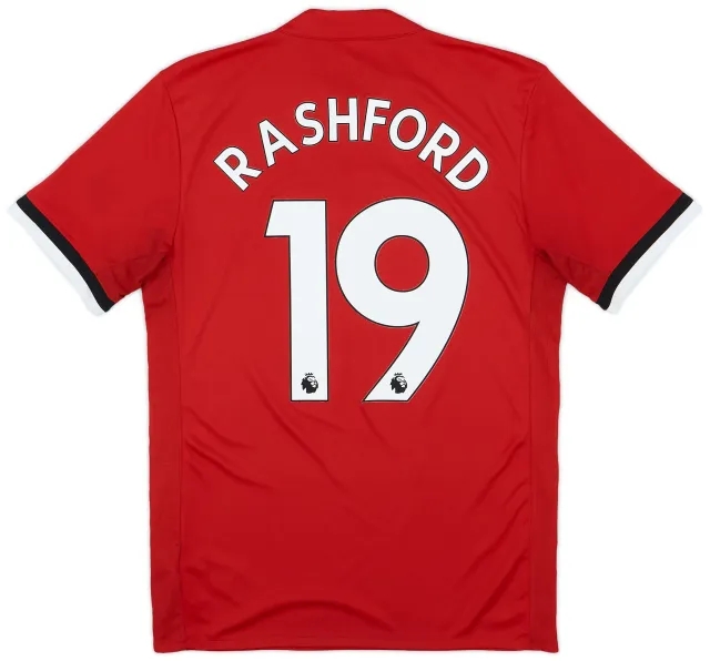 adidas 2017-18 Manchester United Home Shirt Rashford #19 - 7/10 - (S)
