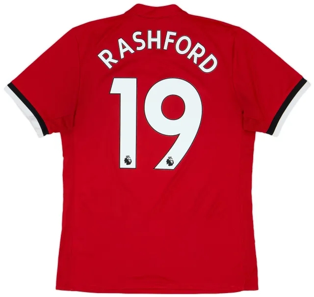 adidas 2017-18 Manchester United Home Shirt Rashford #19 - 8/10 - (M)