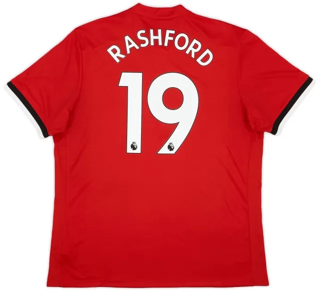 adidas 2017-18 Manchester United Home Shirt Rashford #19 - 9/10 - (XL)