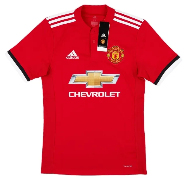 adidas 2017-18 Manchester United Home Shirt (XS)