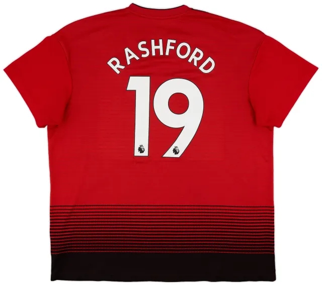 adidas 2018-19 Manchester United Home Shirt Rashford #19 - 9/10 - (XXL)