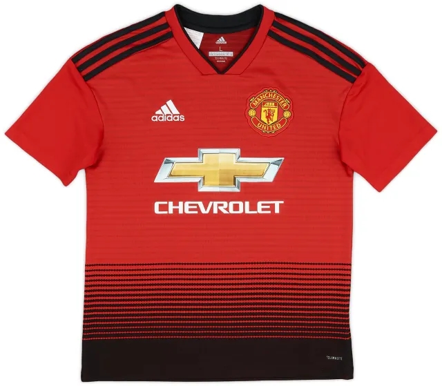 adidas 2018-19 Manchester United Home Shirt - 9/10 - (XL.Boys)